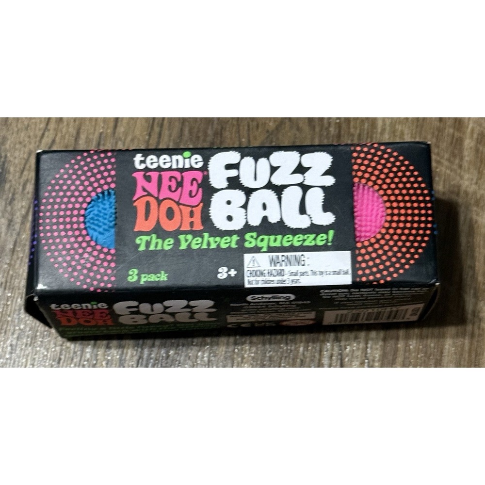 Teenie NeeDoh FuzzBall 3 Pack Schylling The Velvet Squeeze Brand New Sealed